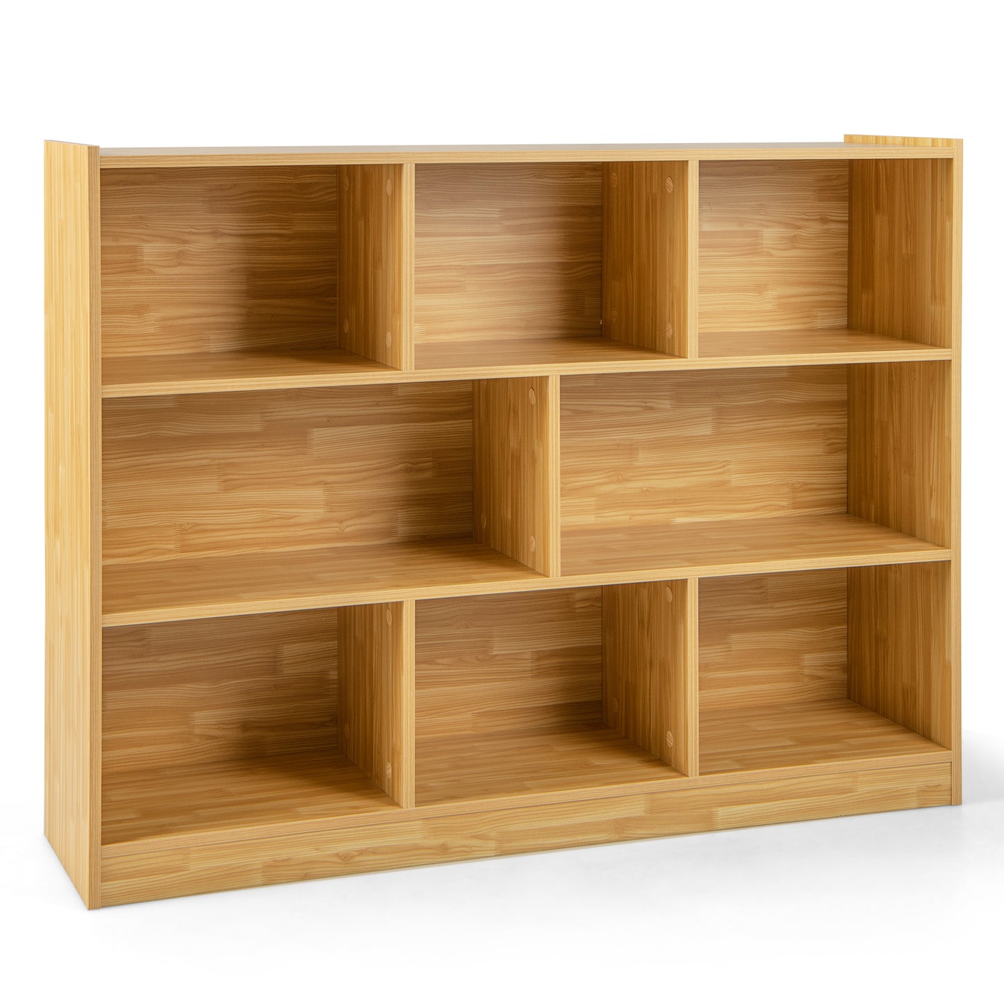 3-Tier Open Bookcase 8-Cube Floor Standing Storage Shelves Display Cabinet-White