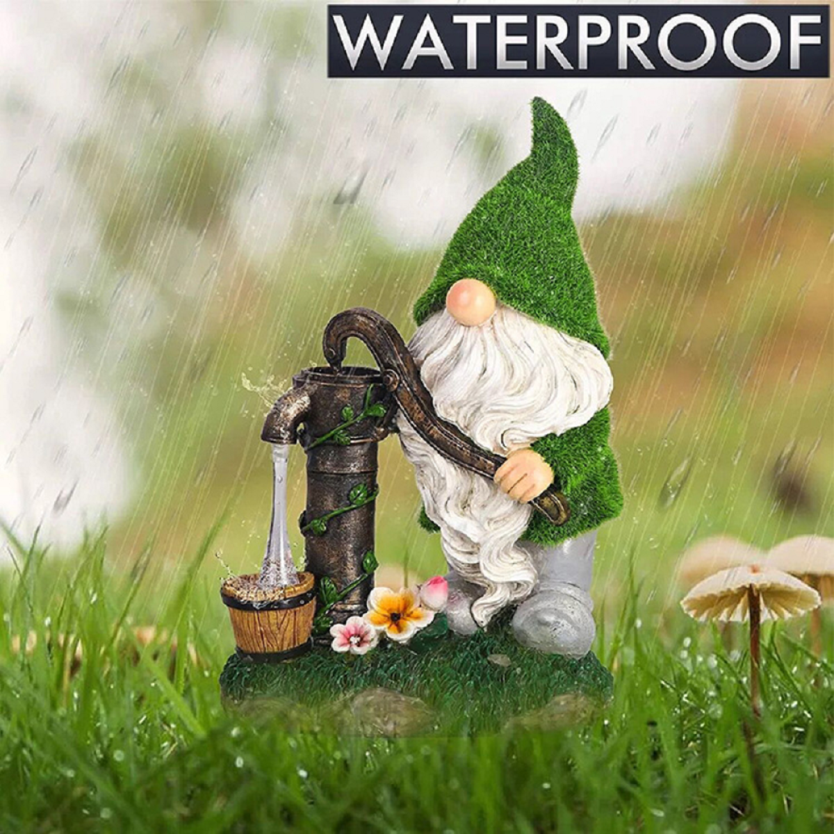 Outdoor Patio Yard Lawn Decoration Resin Statue Solar Lights Gnome Garden Ornaments Statues