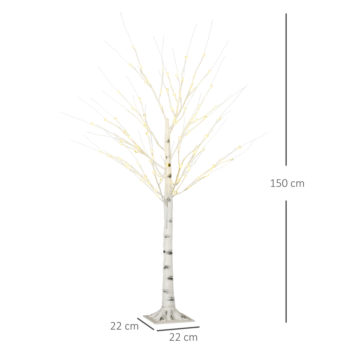 5ft Artificial White Birch Tree Light  96 Warm White Pre-Lit LED Light