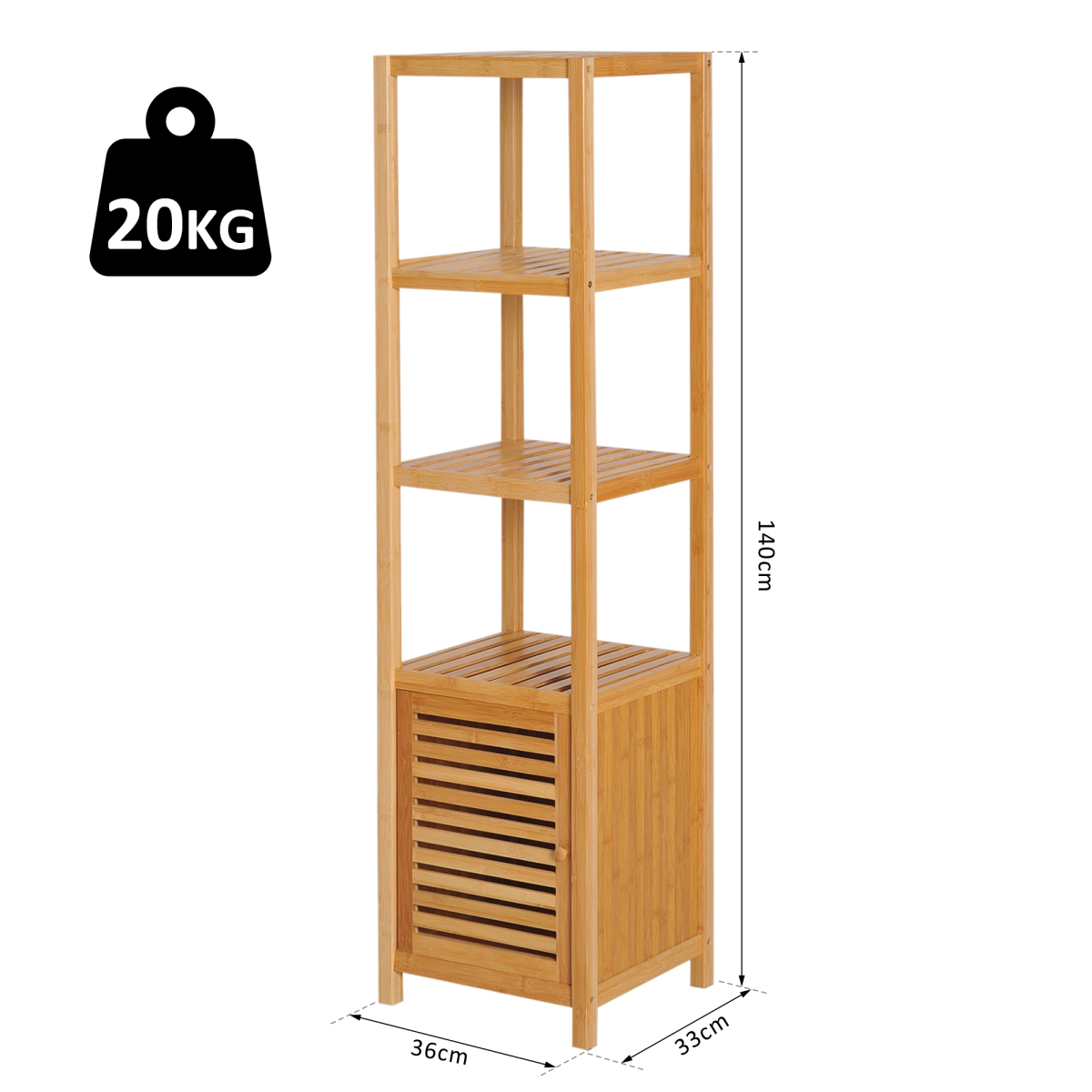 Storage Unit Freestanding Cabinet w/ Shelves Cupboard Organiser Bathroom