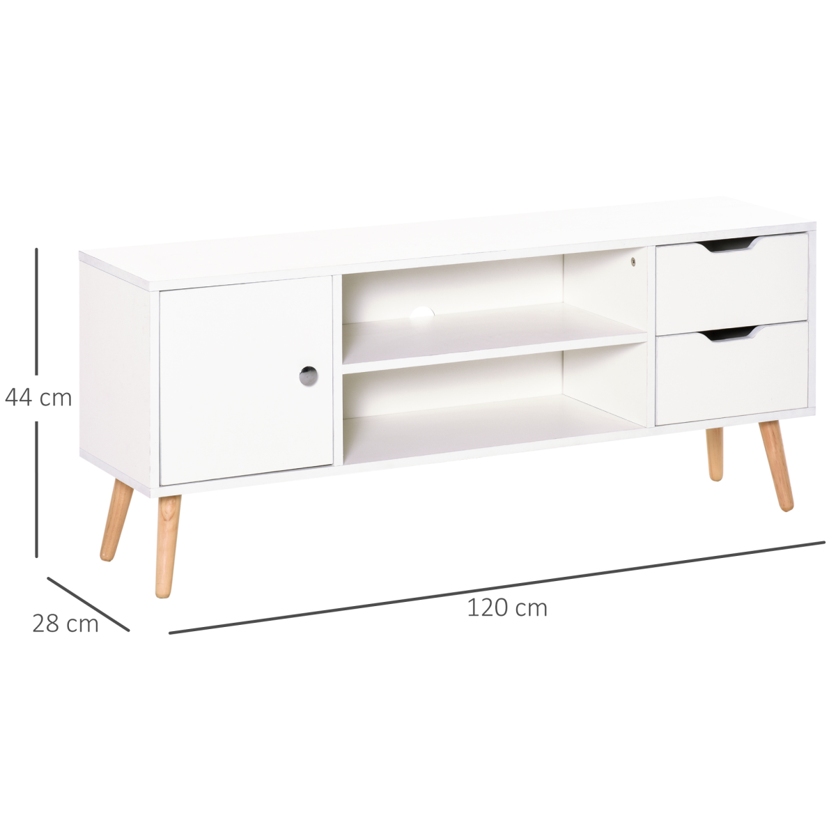 Modern TV Stand  Storage Shelf Media Console Table Entertainment Center