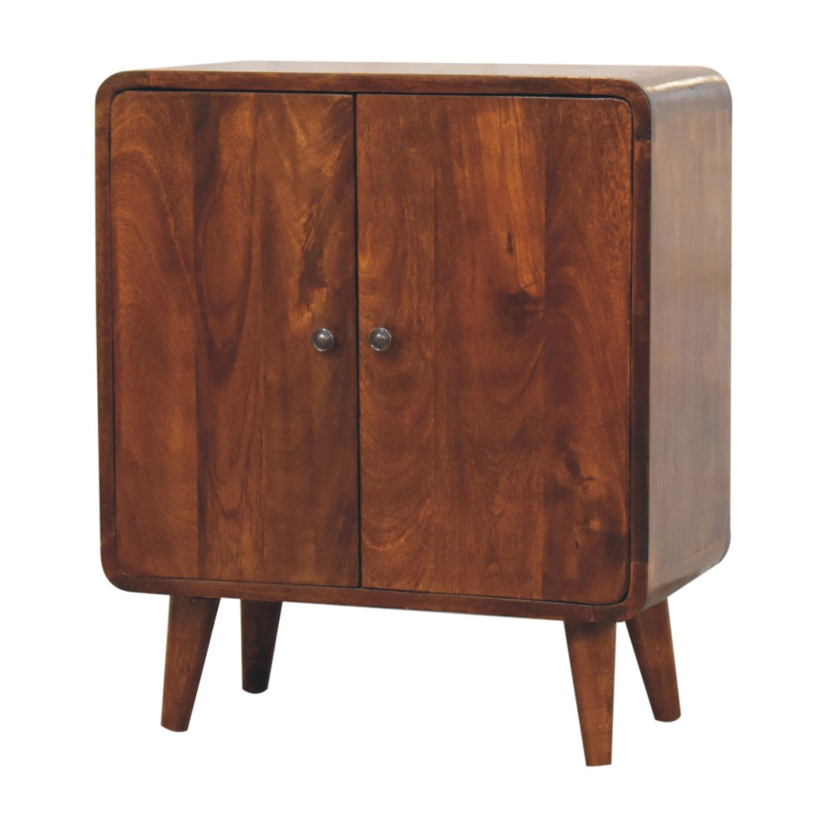 Artisan Furniture Solid Wood Mini Classic Chestnut Cabinet, 2 Doors, Brown