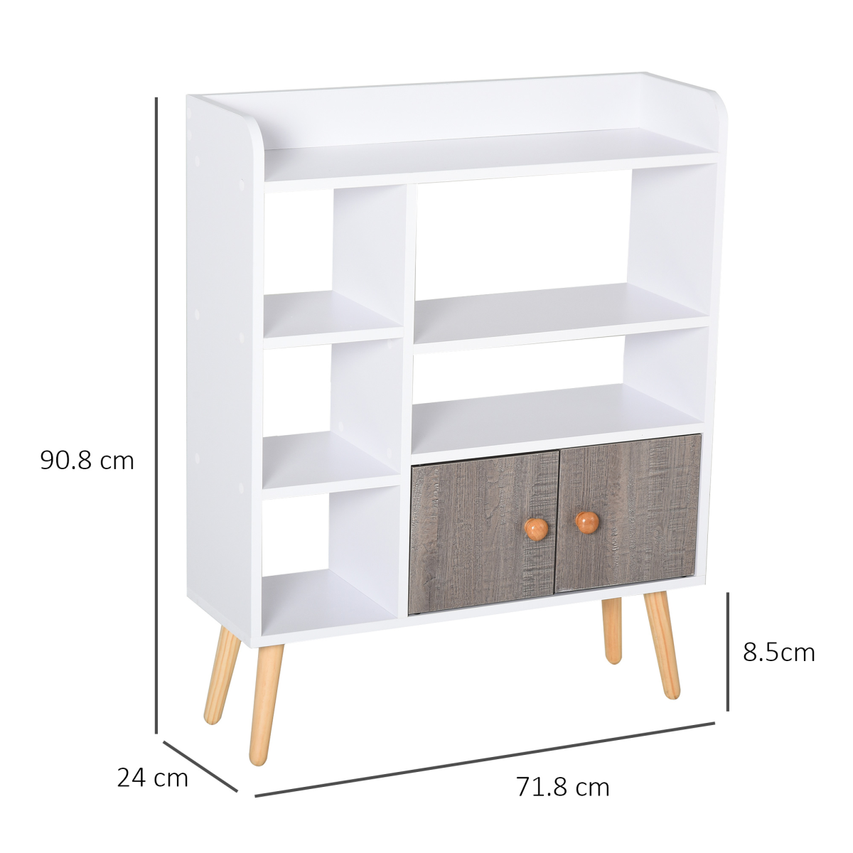 Particle Board Multi-Compartment Shelving Unit White/Brown