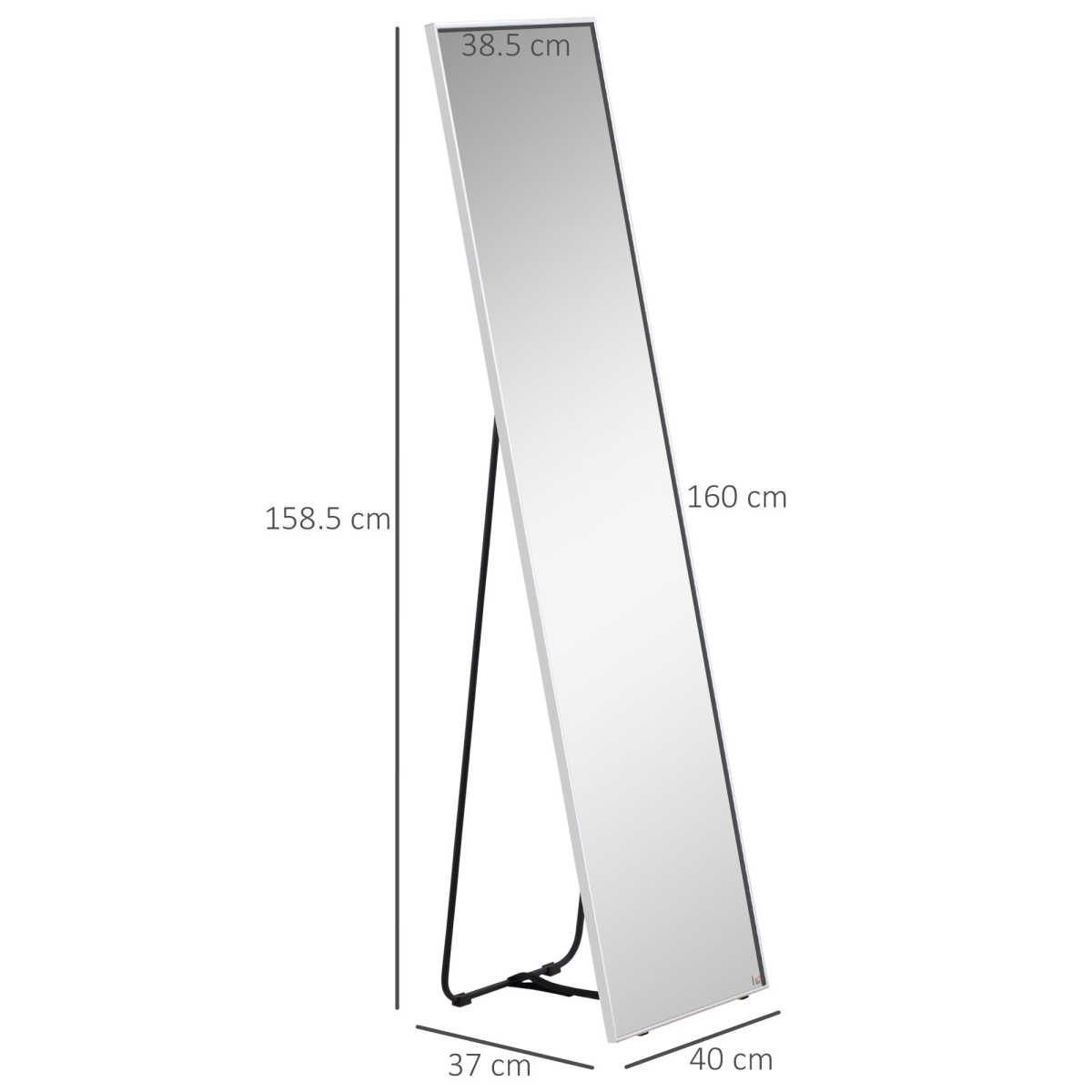 Full Length Mirror Dressing Mirror Wall-Mounted Entryway Black Frame
