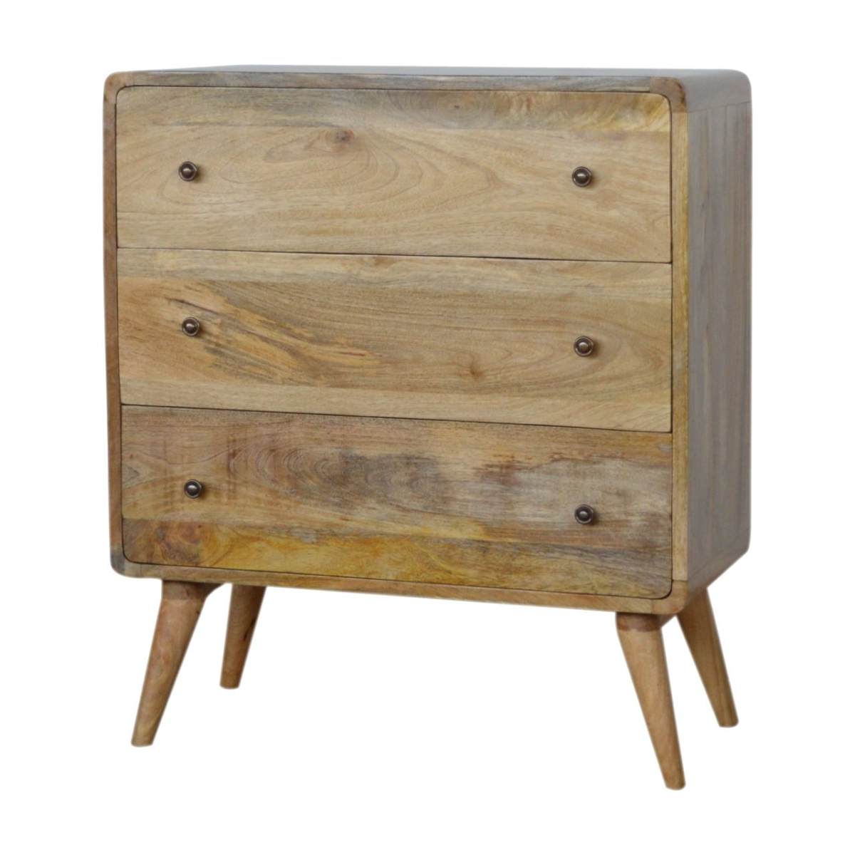 Artisan Furniture Solid Wood Curved Oak-ish Chest