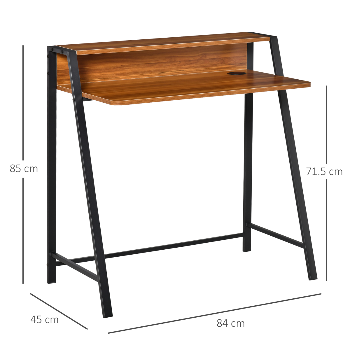 Computer Table, 84Lx45Wx85H cm-Walnut Colour