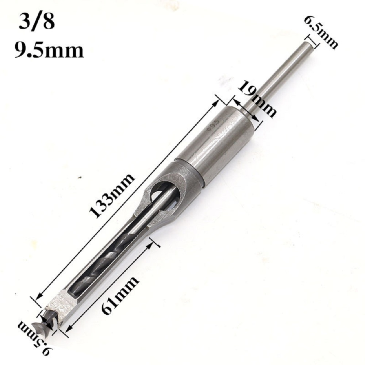 4Pcs Woodworking Square Hole Drill Bits 6.4/8/9.5/12.7