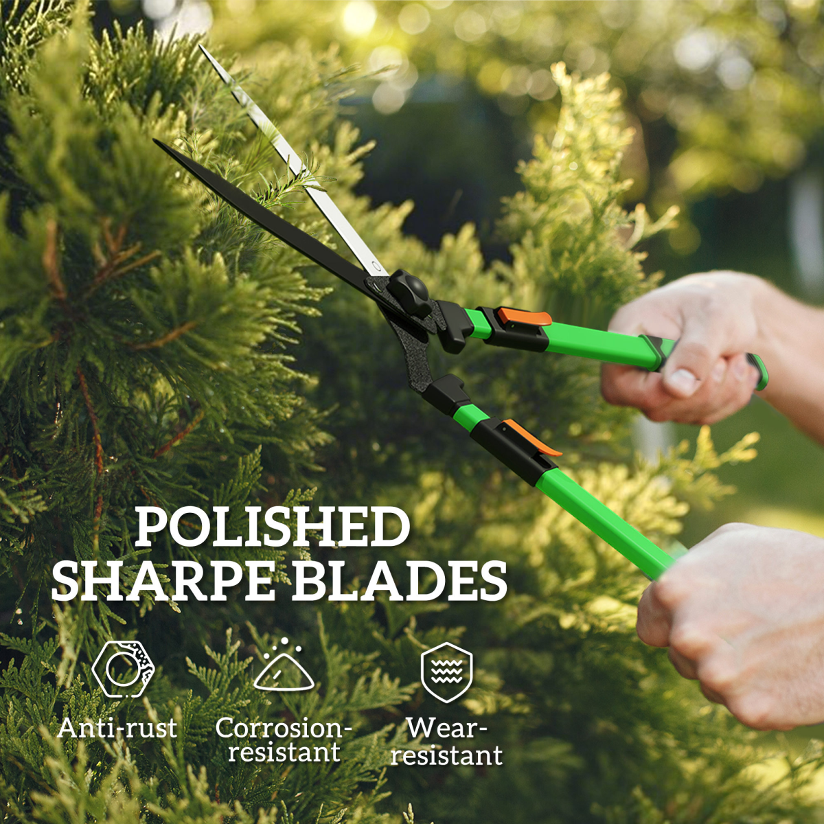 Outsunny 2 Pcs Garden Shears Set with Telescopic Extendable Handles