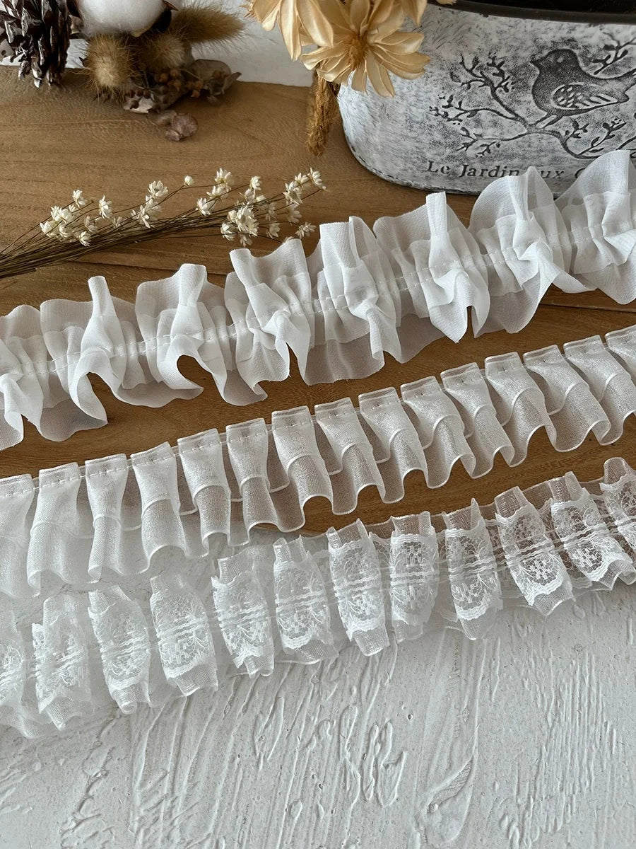 Chiffon Lace Ribbons - Eco-Friendly Decorative Trim Fabric 4cm