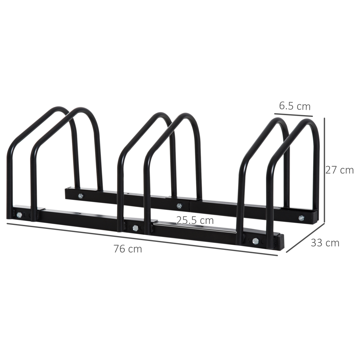 Bike Parking Rack Bicycle Locking Storage Stand for 3 Cycling Black HOMCOM