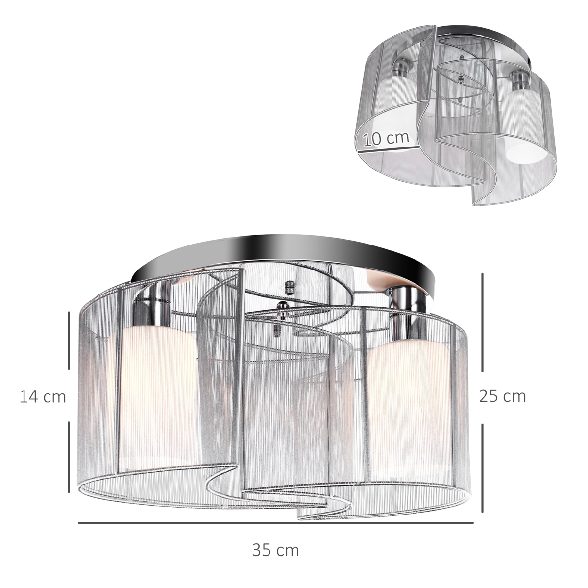 Modern Design Mini Style Flush Mount Ceiling Light with Flush Metal White