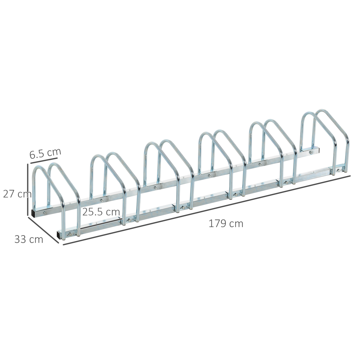 6 Bike Parking Rack Locking Storage Stand Holder Floor Wall Mount  HOMCOM