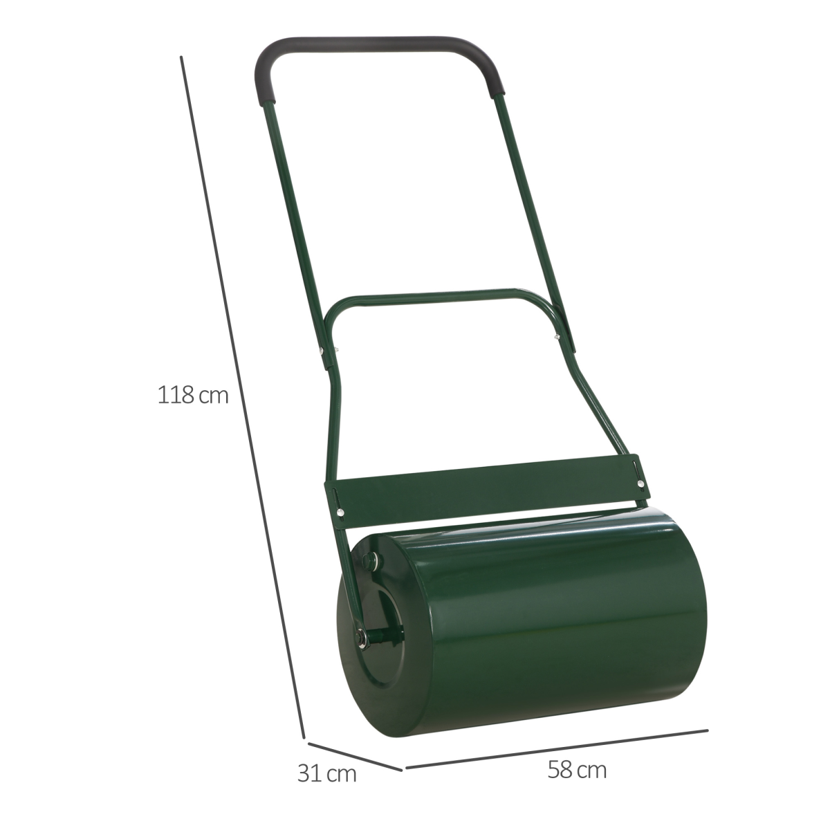 Steel Lawn Grass Roller 50L  cm-Green