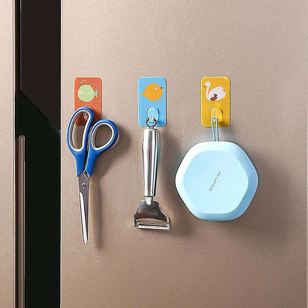 Adhesive Wall Hook - Durable Cartoon Design for Towel & Key Storage