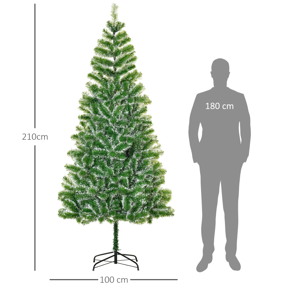 7ft Indoor Christmas Tree Artificial Deco Xmas Gift Metal Stand 968 Tips