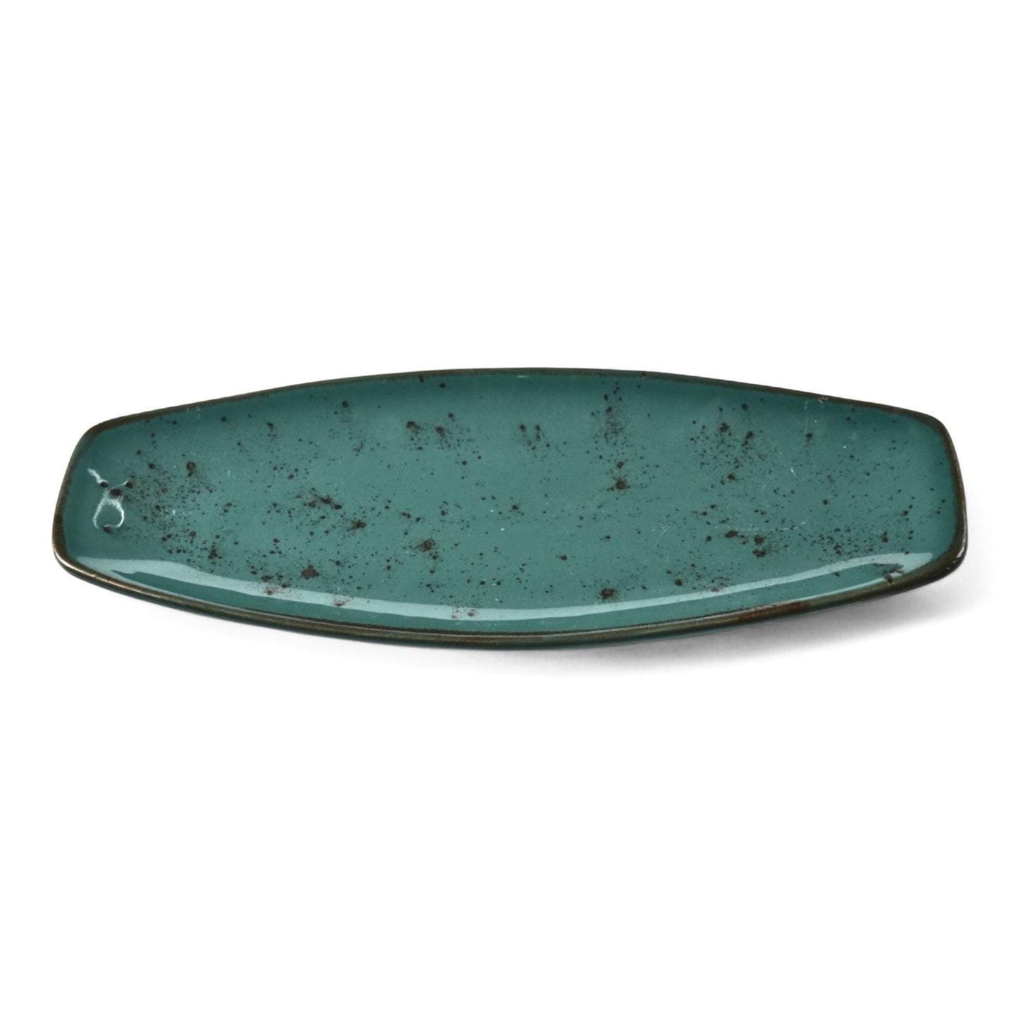 Porcelain Serving Plate - Fairlie, Teal Green - 28x15cm