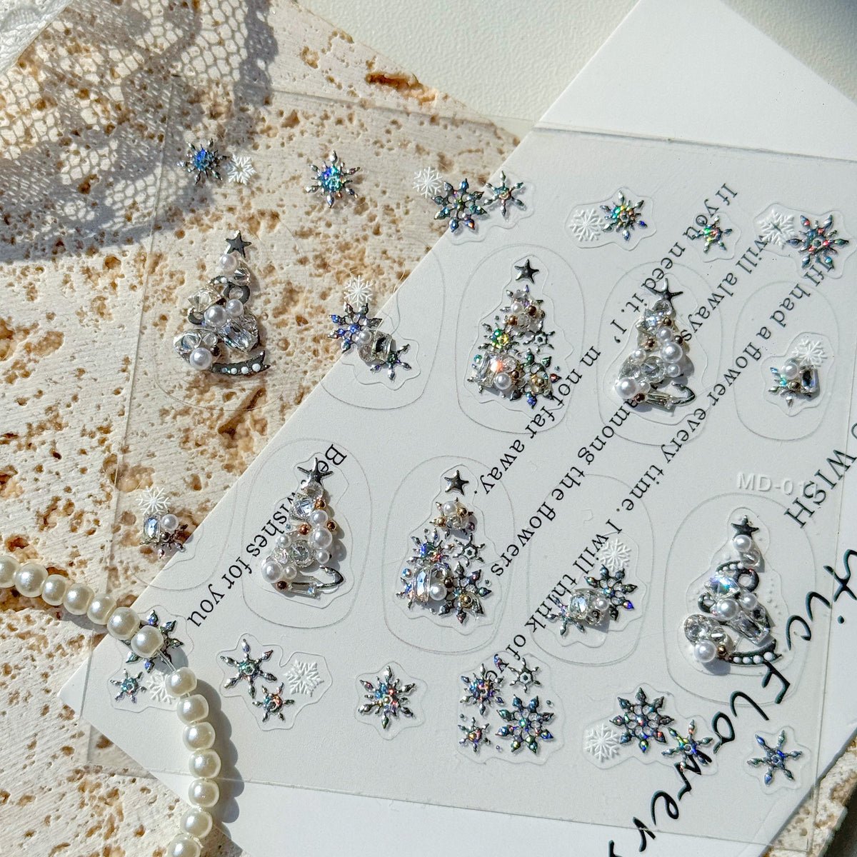 Hello Claws | Silver Christmas Tree Nail Deco Sticker