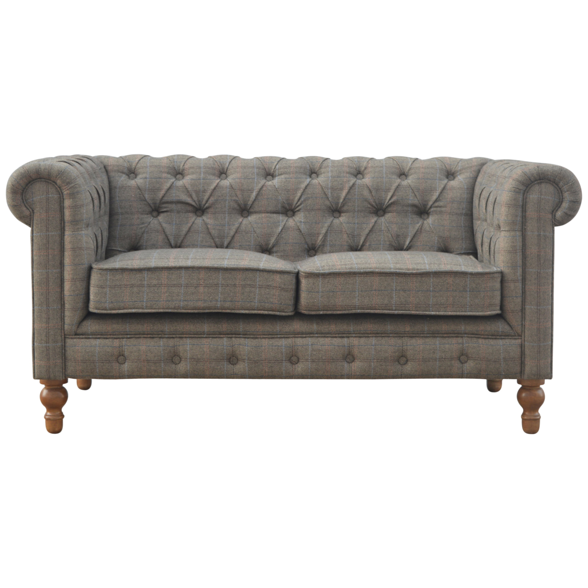 Artisan Furniture Solid Wood Multi Tweed 2 Seat Chesterfield