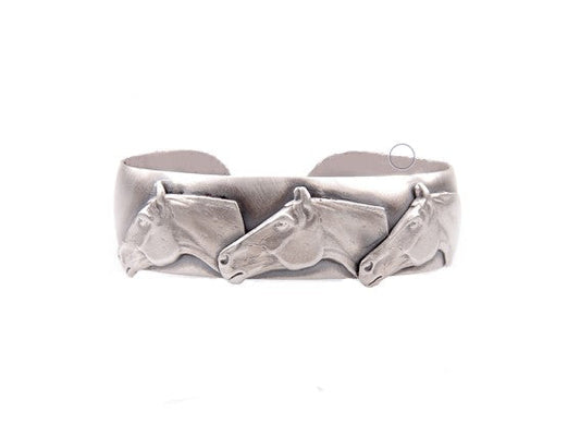 Silver Steed Three horses heads bangle