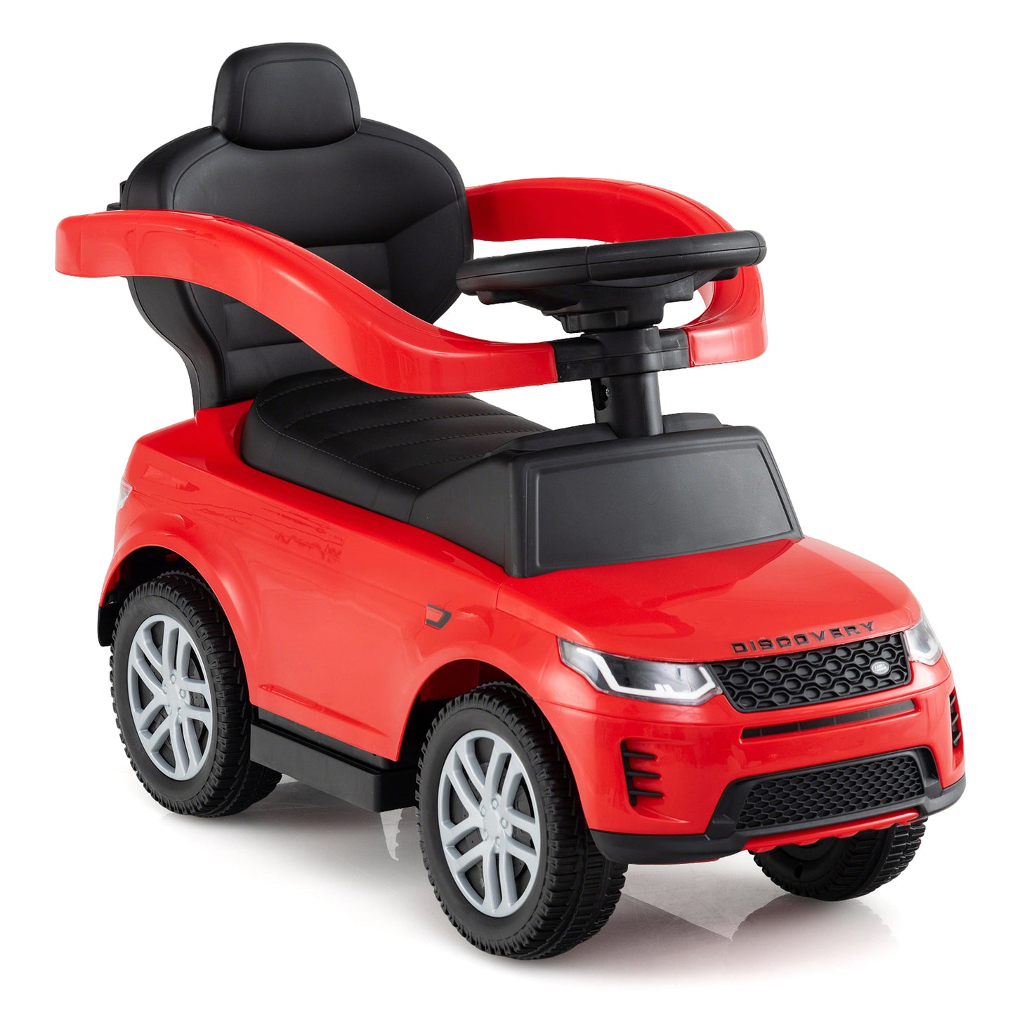3 in 1 Push Car for Toddlers Licensed Land Rover Discovery Ride on Toy-Black