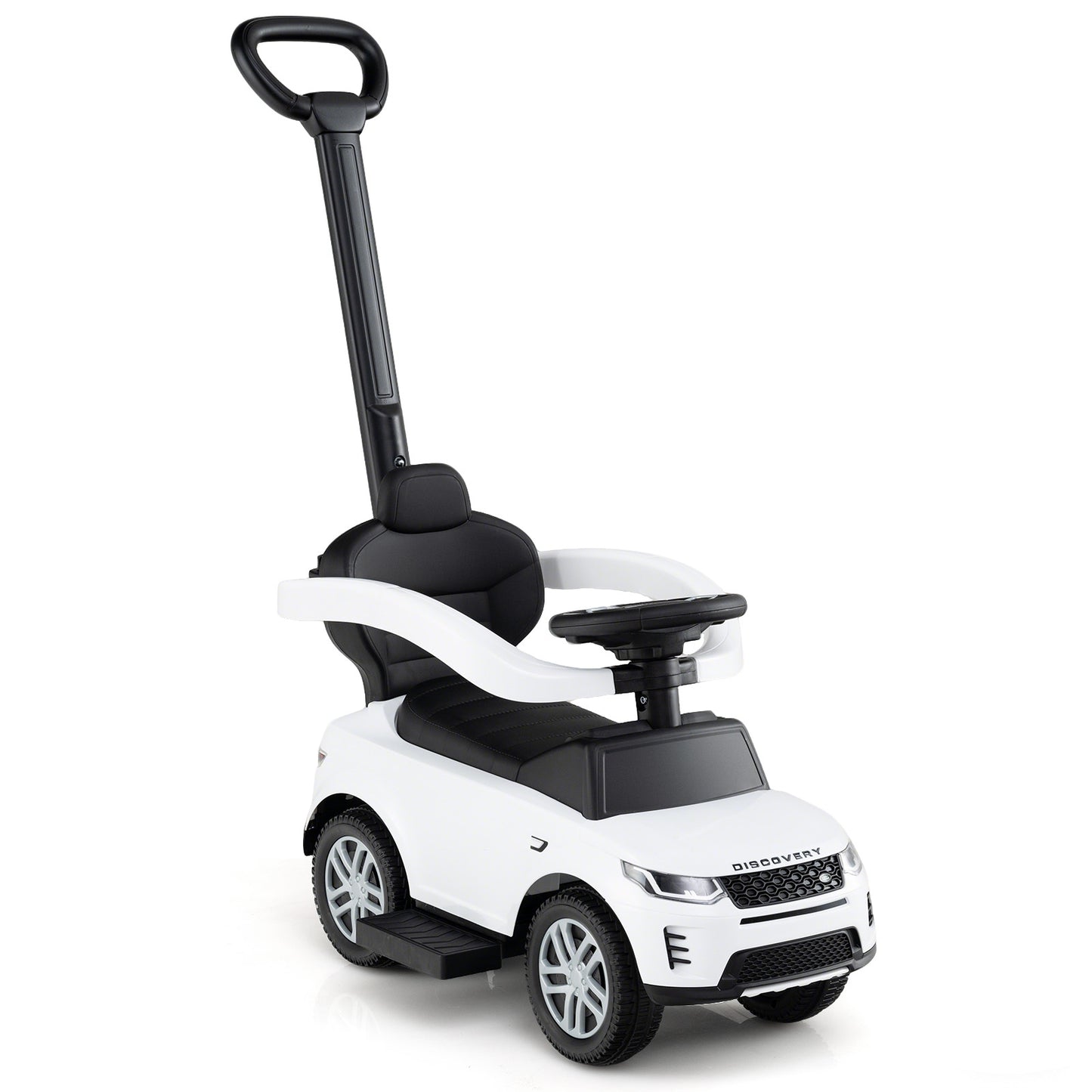 3 in 1 Push Car for Toddlers Licensed Land Rover Discovery Ride on Toy-Black