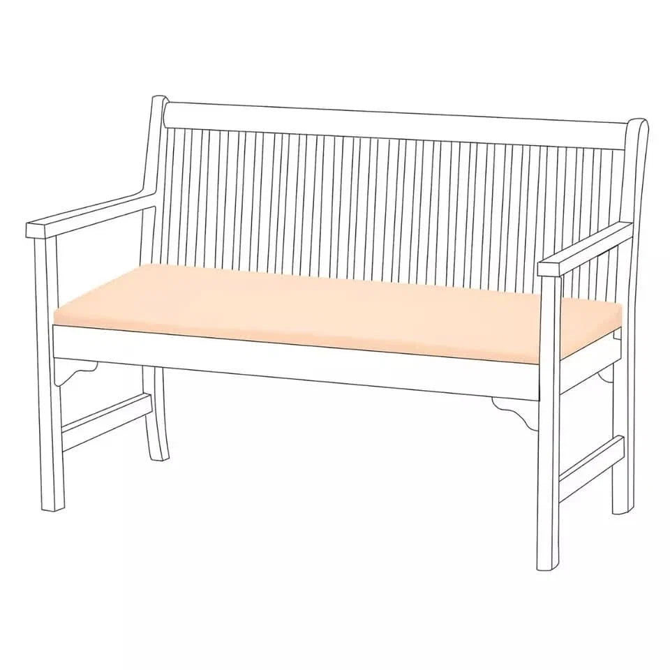 Cream Waterproof Garden Bench Cushion Outdoor Seat Pad 108cm