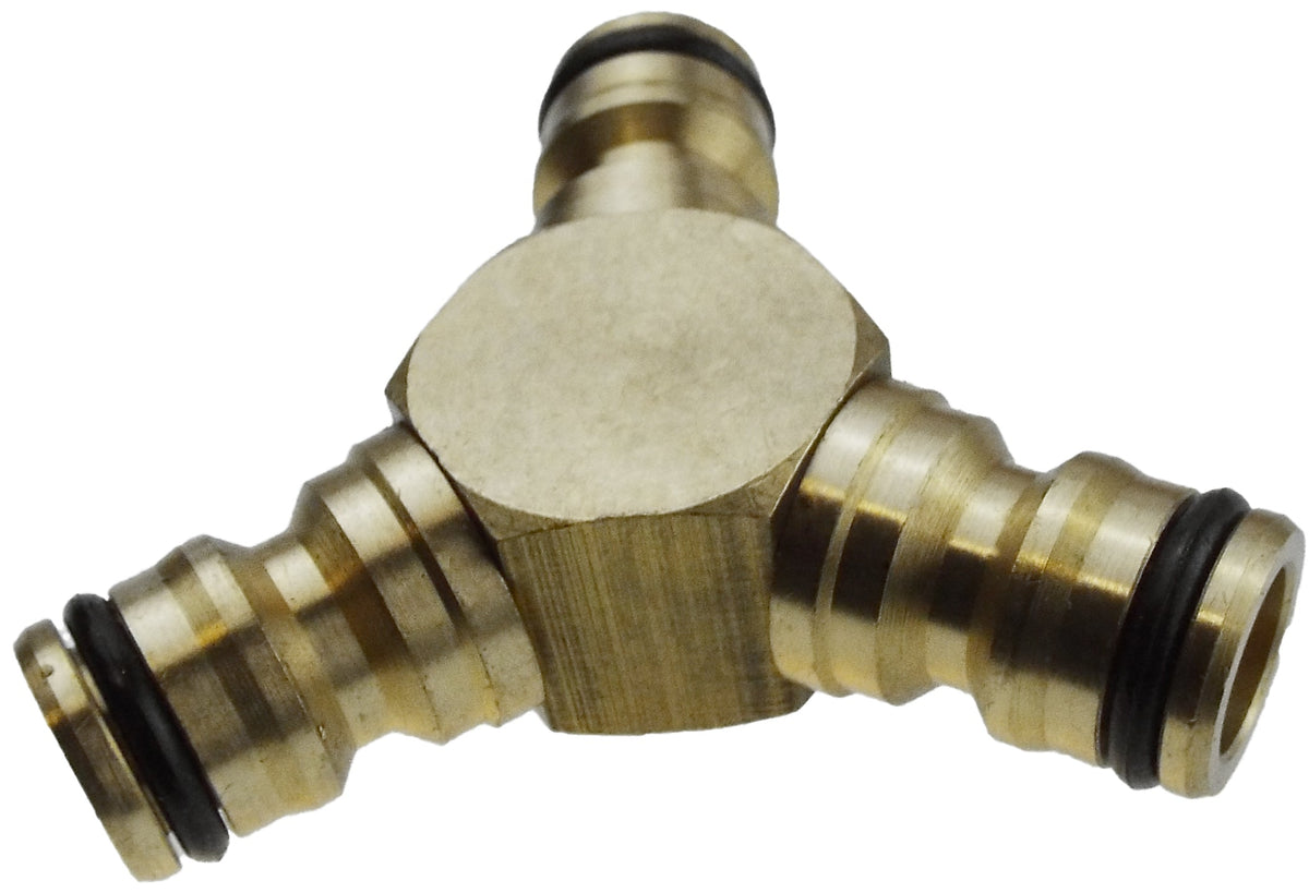 3 Way Male Snap-On Connector Brass