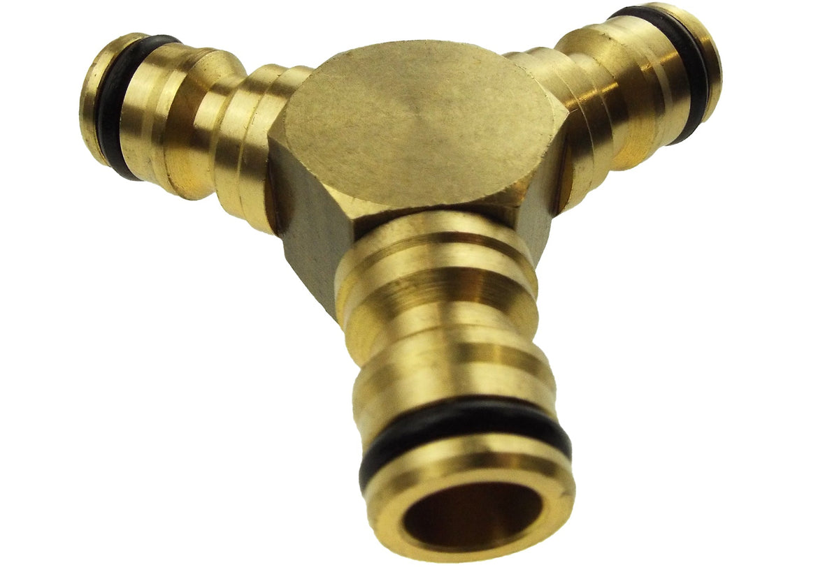 3 Way Male Snap-On Connector Brass