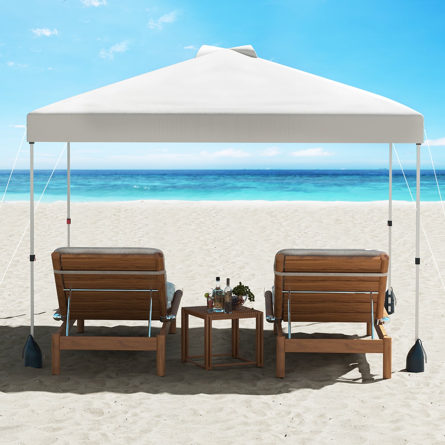 3 x 3 m Pop up Canopy Tent with 1 Sidewall Wheeled Bag-Grey