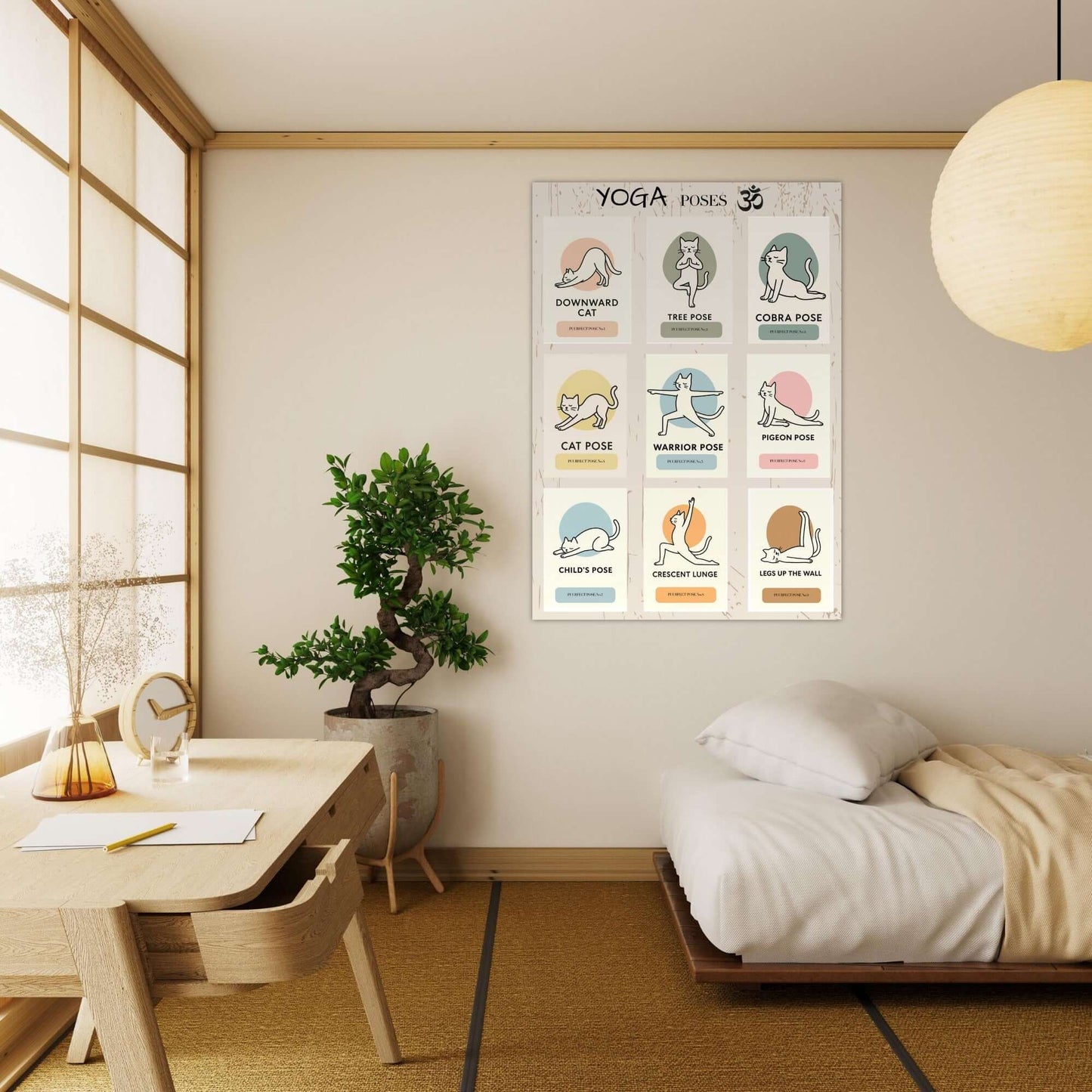 Funny Cat Yoga Wall Art