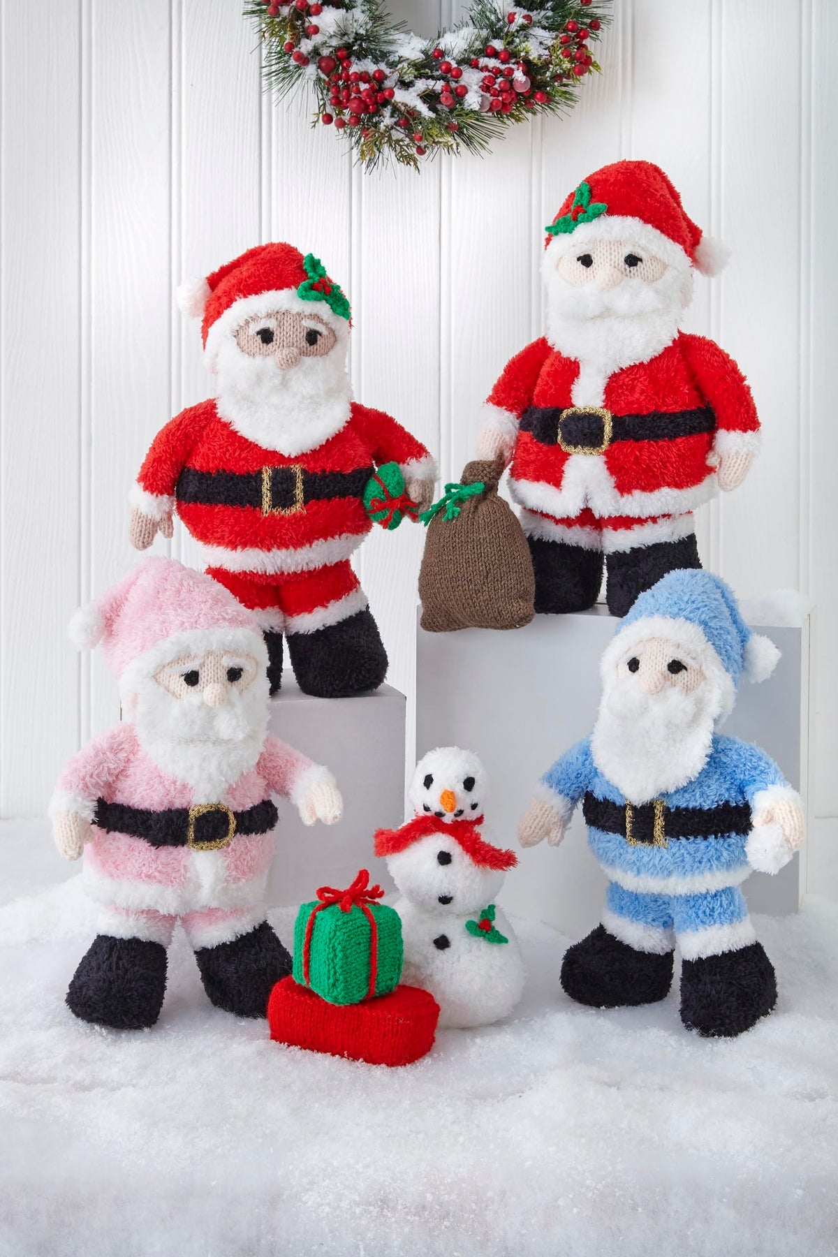 King Cole Christmas Knitting Pattern Truffle Small & Large Seasonal Santas (9181)
