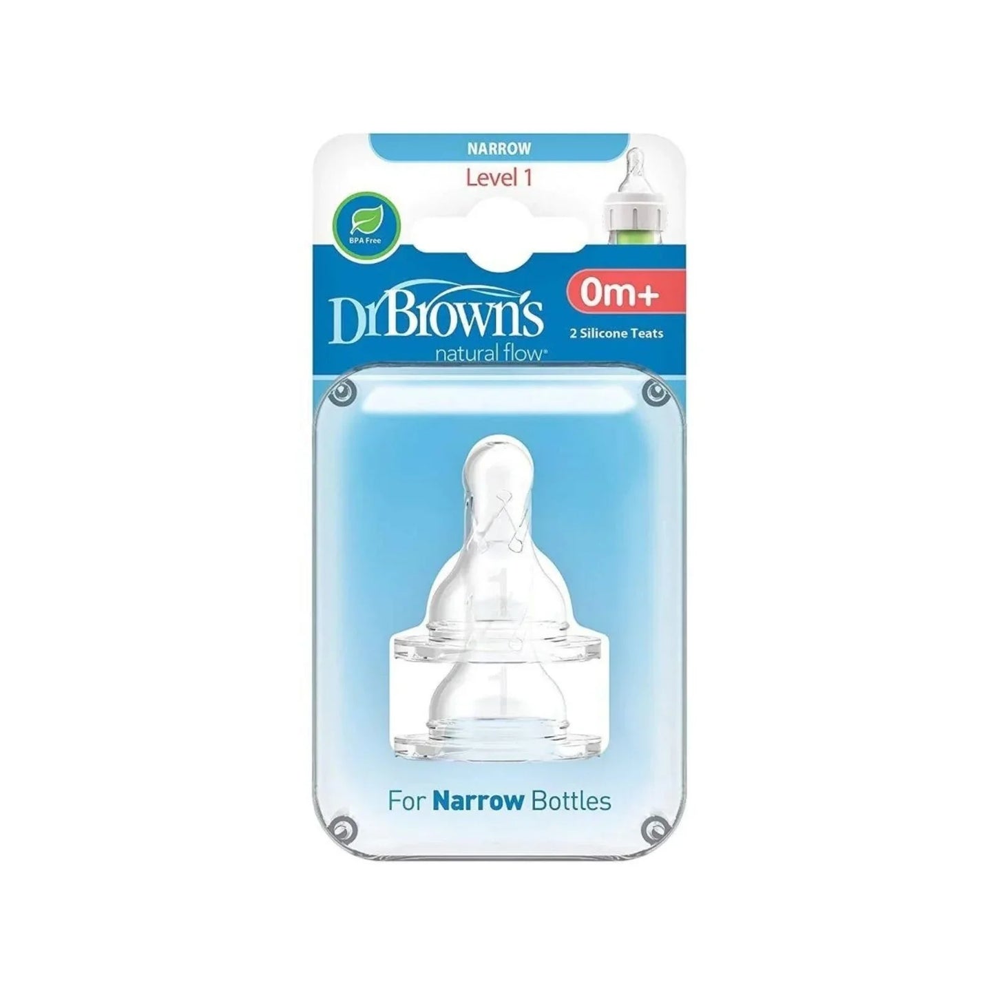 Dr. Brown's Options+ Narrow Neck Level 1 Teats 0+ months Pack of 2