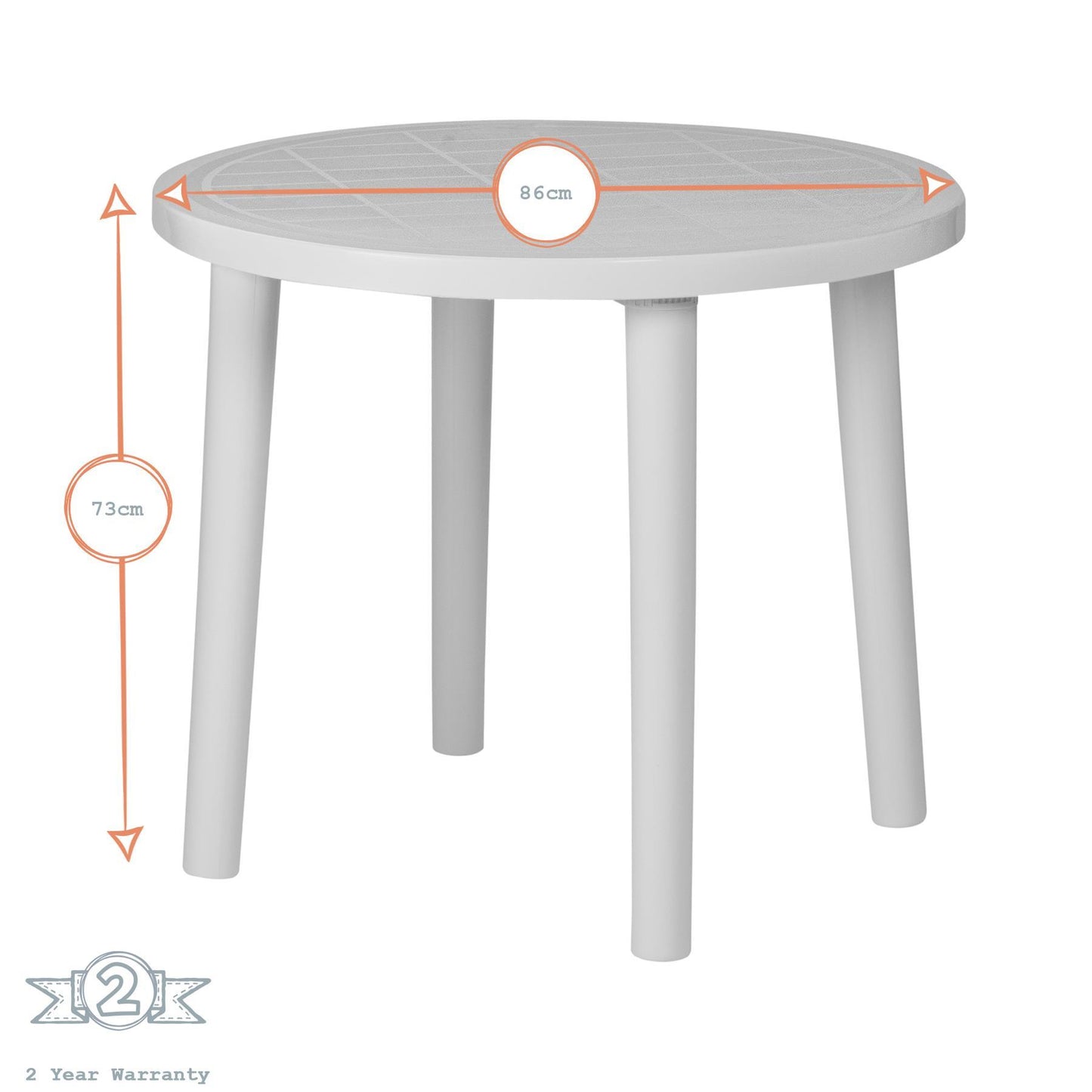 Four-Seater Round Tossa Garden Dining Table 86cm