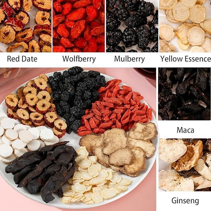 Kidney Tea Formula Ginseng Six Treasure Tea - Natural Chinese Traditional Herbal Ginseng Five Treasures Kidney Detox Cleanse Teabag For Men Women 20 Bags Per Pack