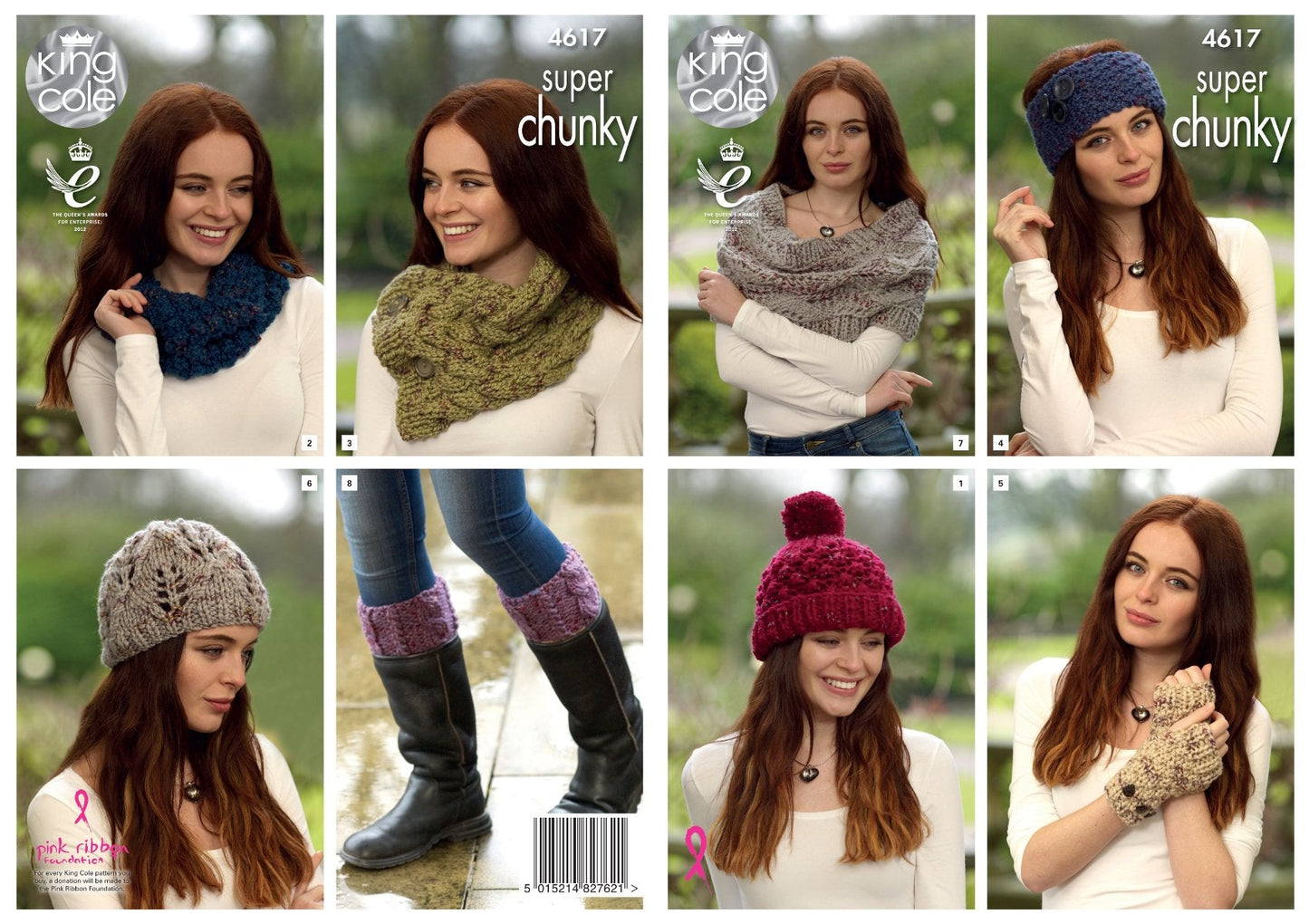 King Cole 4617 Knitting Pattern Womens Accessories in King Cole Big Value Super Chunky Twist