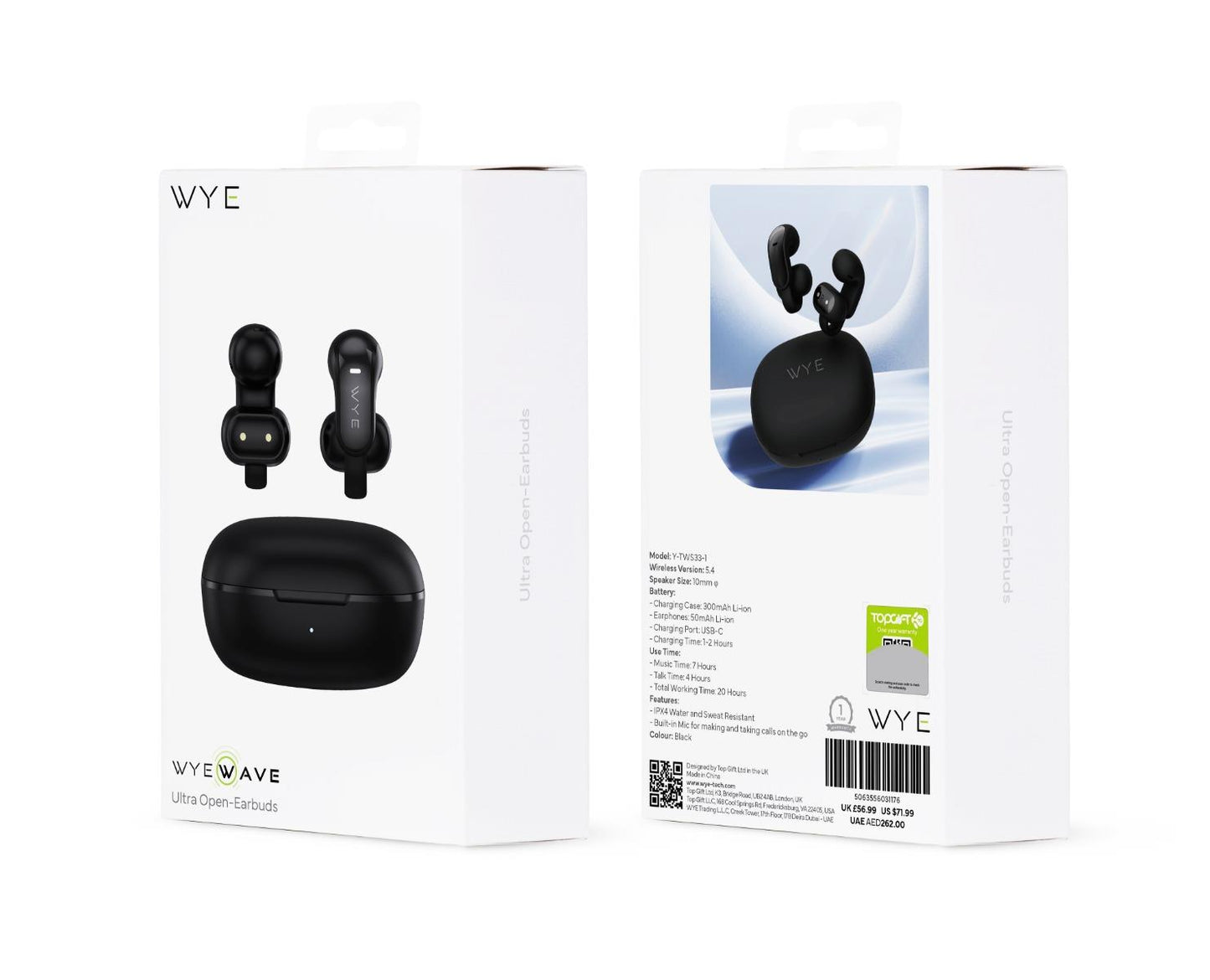 Wye Ultra Open-Earbuds White