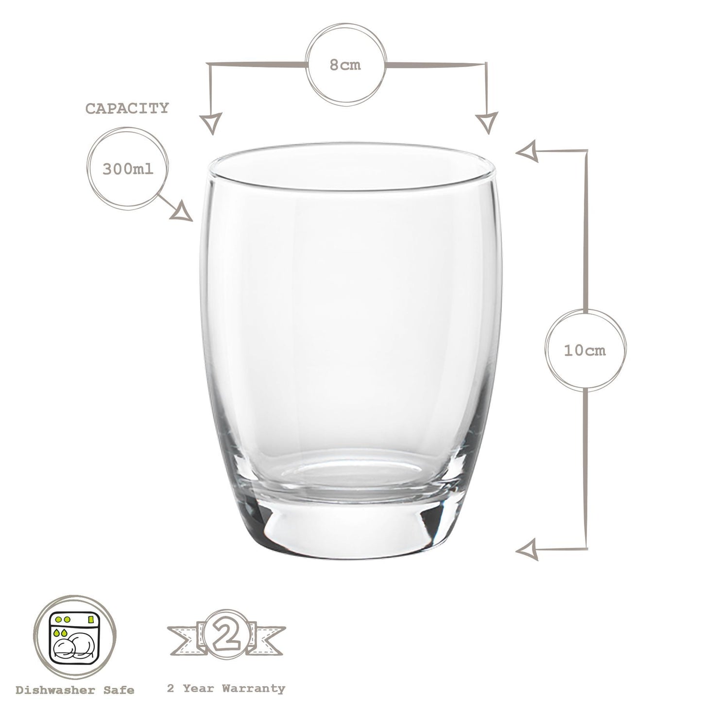 300ml Fiore Tumbler Glasses - Pack of Six