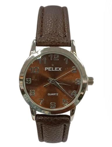 PELEX  Ladies Basic Dark Brown Dial Brown Leather Strap Quartz Watch PLX-013-DBR