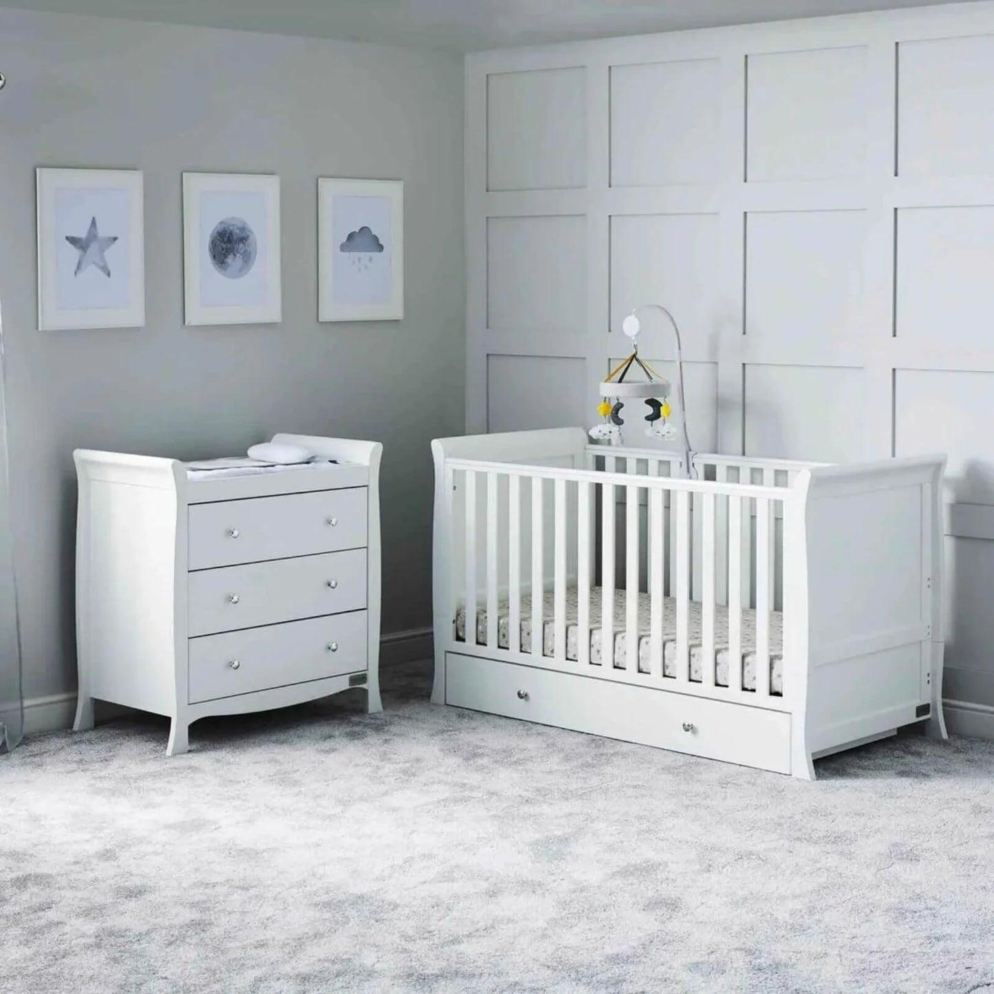 Ickle Bubba Snowdon Classic Furniture Set Premium Pocket Sprung Mattress 2 pcs - White