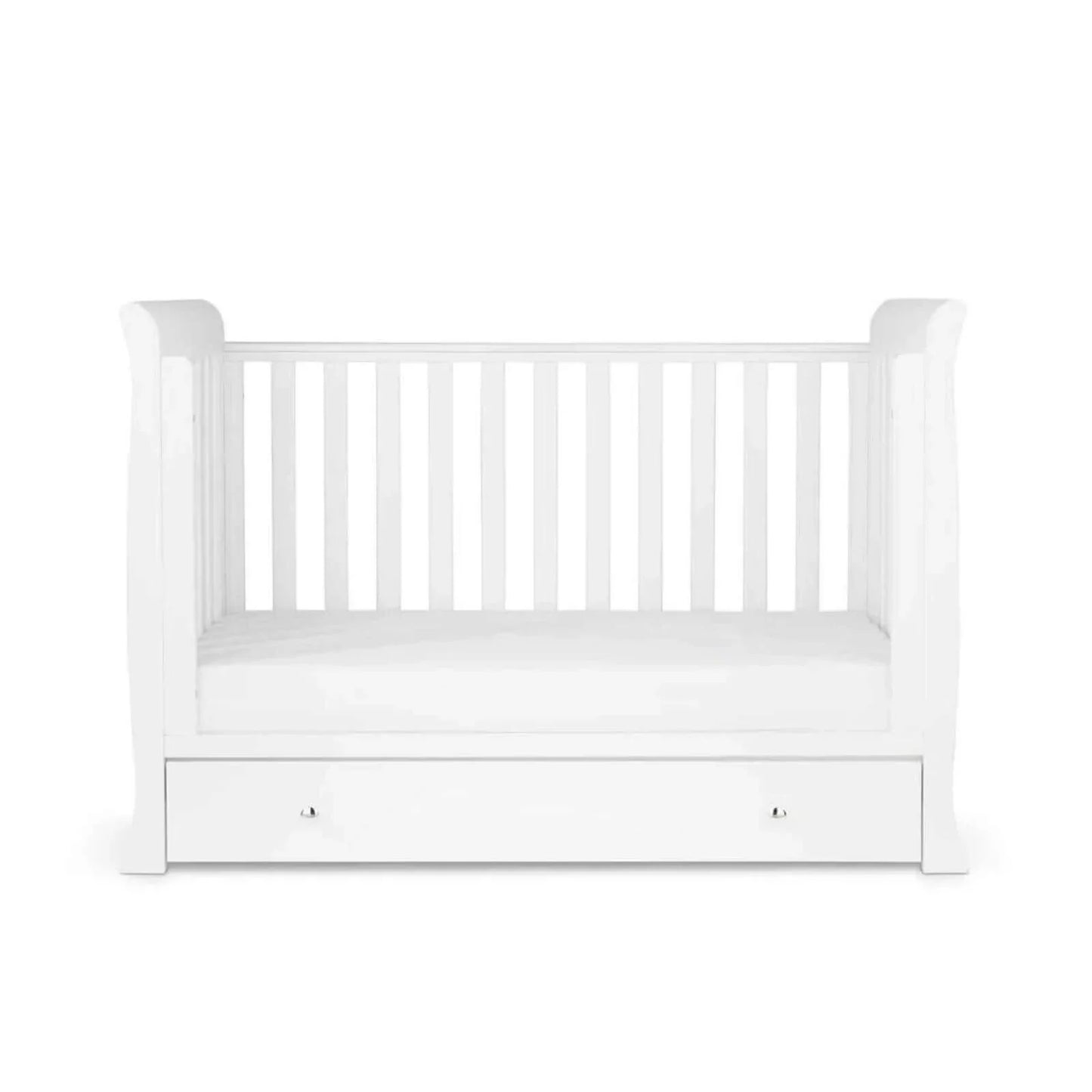 Ickle Bubba Snowdon Mini Cot Bed White - Premium Pocket Sprung Mattress