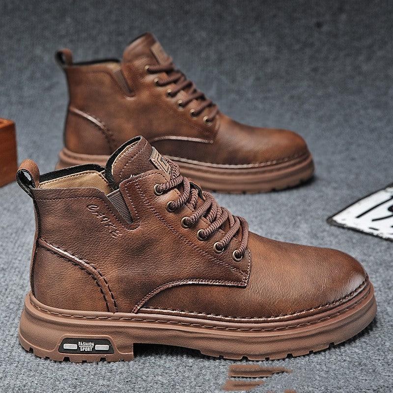Martin Boots - Thick-Soled Mid-Top Retro Casual Boots