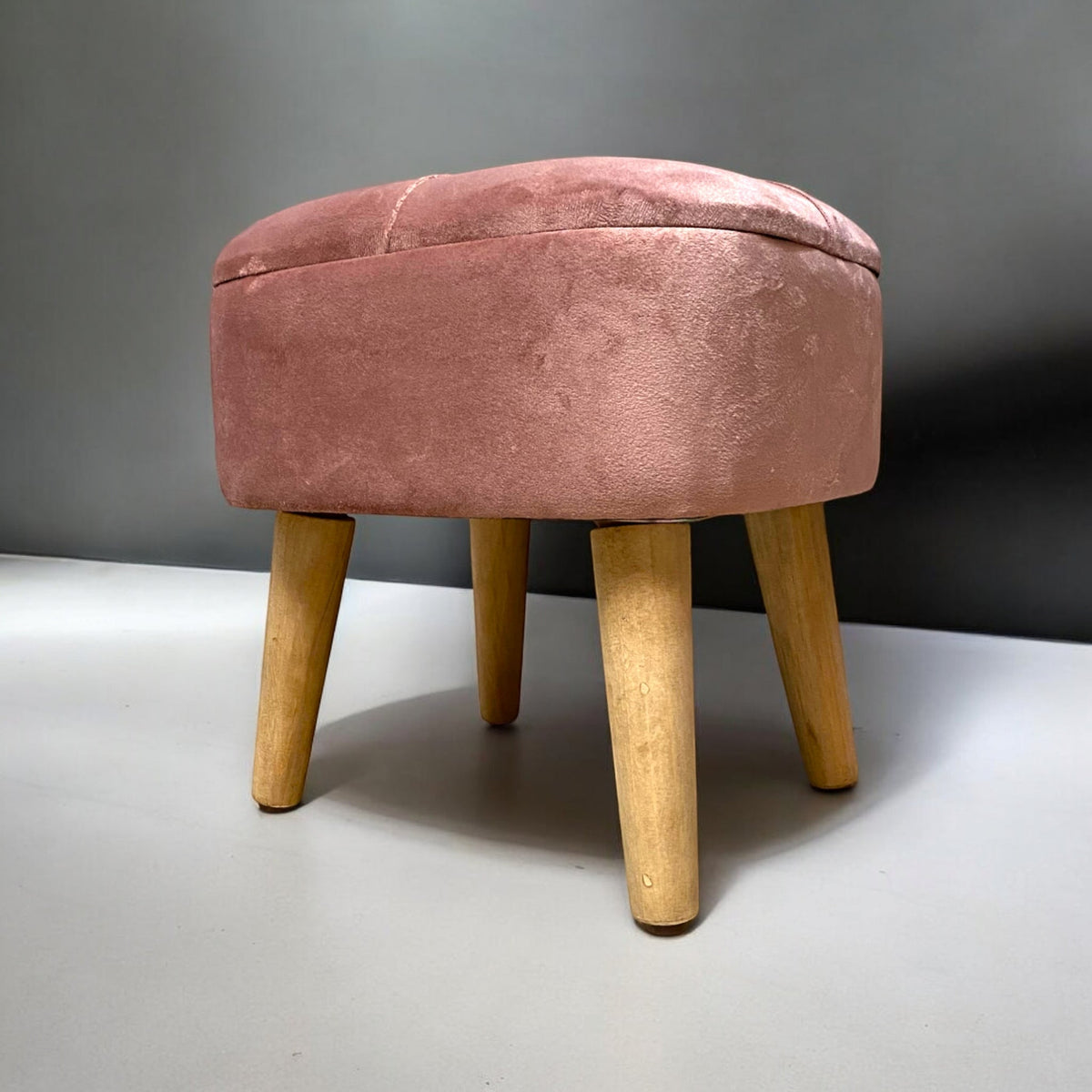 PINK WOODEN STOOL