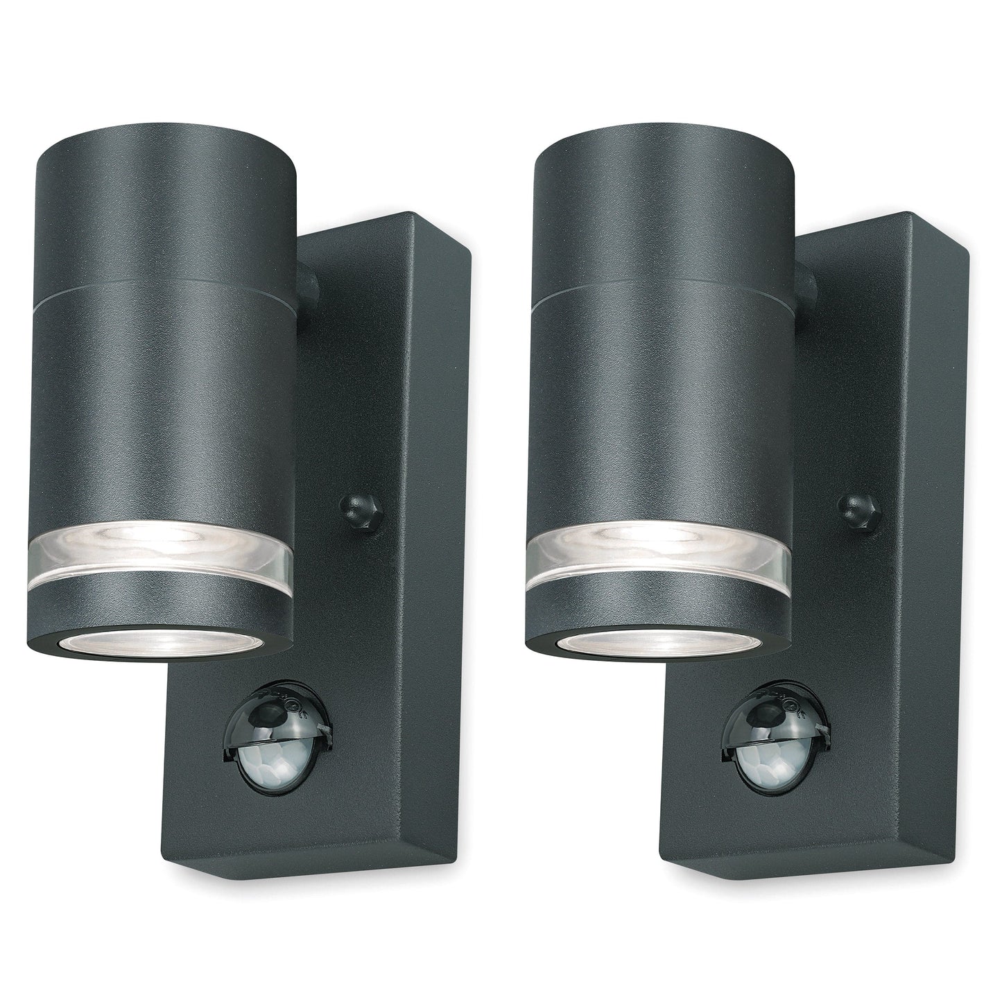 4lite Marinus GU10 Single Direction Outdoor Wall Light with PIR - Anthracite