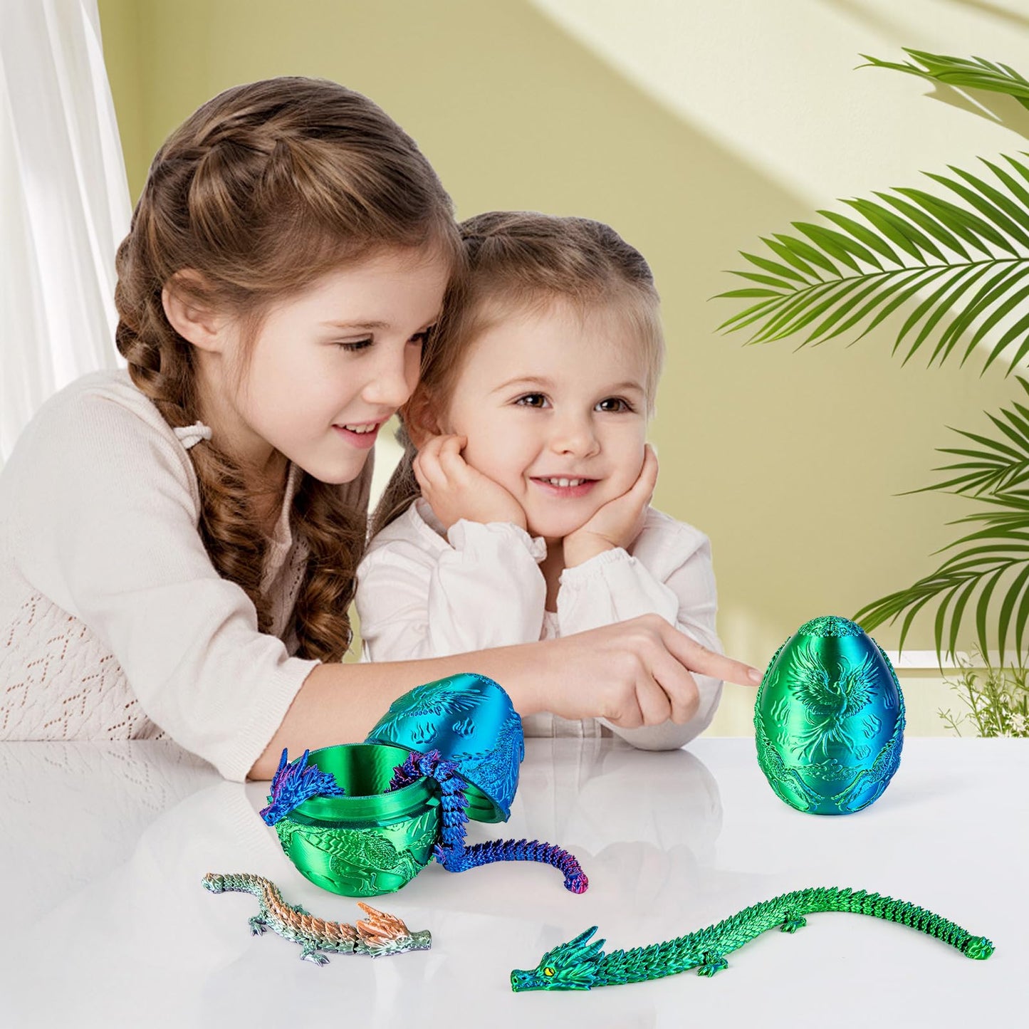 3Dgenius 3.94-Inch Large Dragon Egg with 3 Inside Dragons | 3D Printed Dragon Toys for Kids & Adults, Home Decor