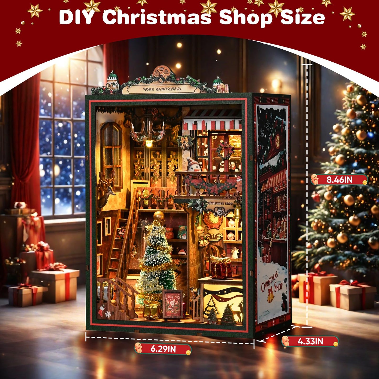 3DVASE Book Nooks for Adults – DIY Kit with LED Light & Music Mechanism