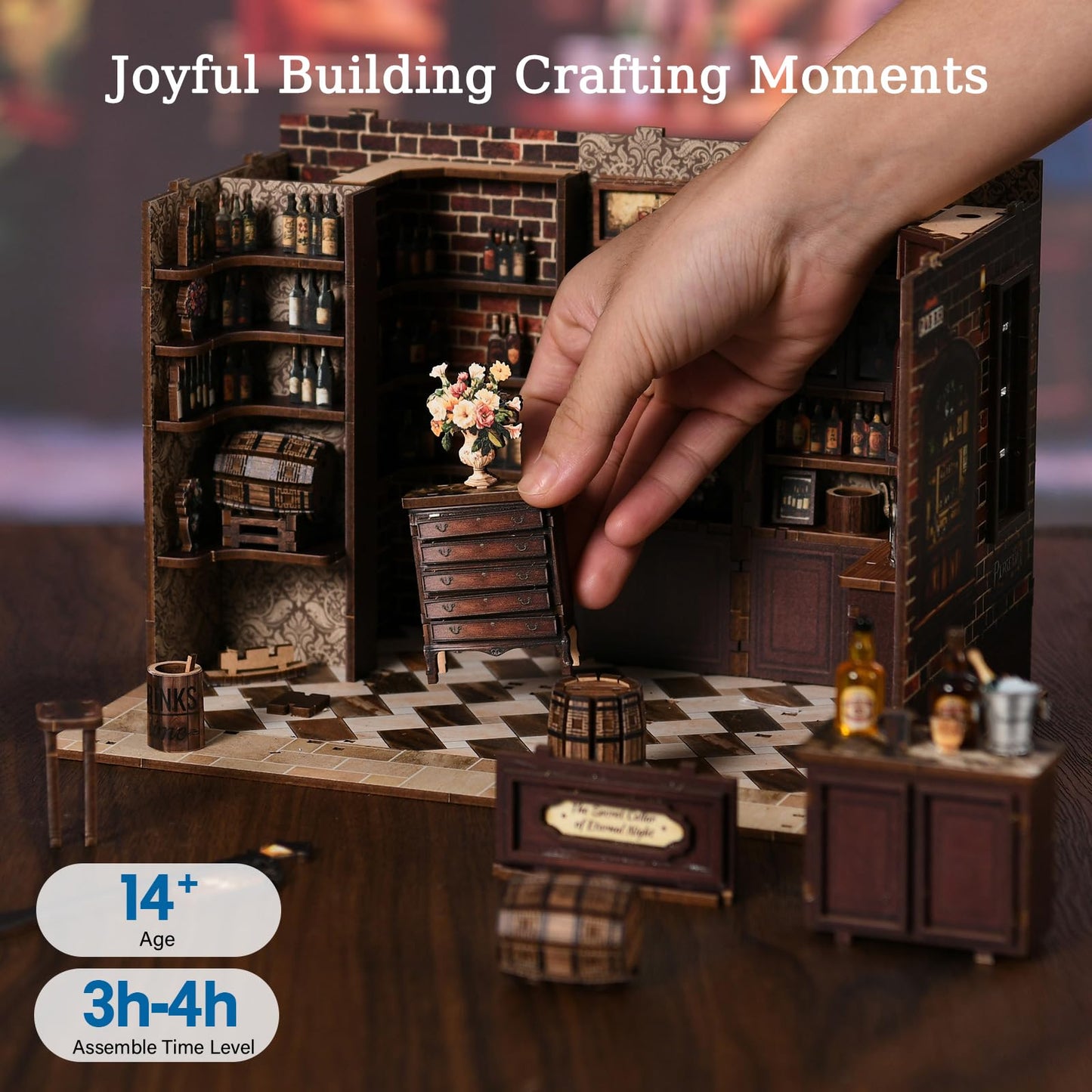 3DVASE Book Nooks for Adults – DIY 3D Wooden Puzzle Kit with LED Light