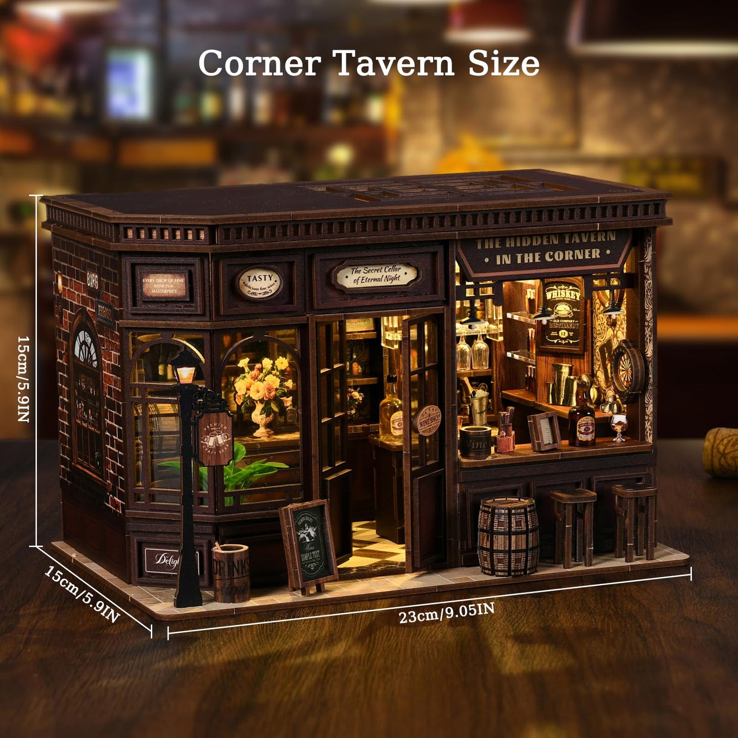 3DVASE Book Nooks for Adults – DIY 3D Wooden Puzzle Kit with LED Light