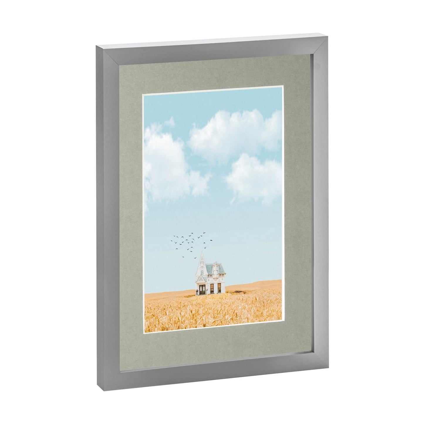Grey A4 (8" x 12") Photo Frame with A5 Mount