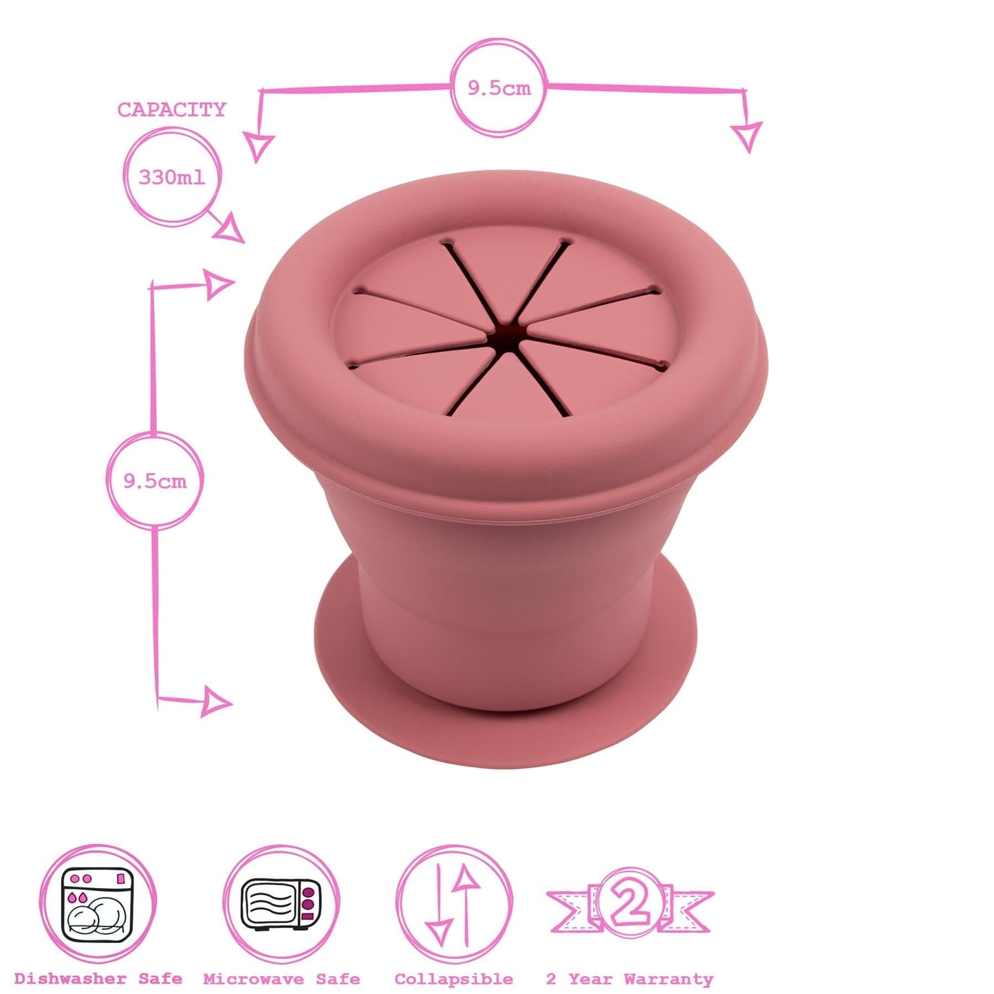 330ml Silicone Baby Suction Snack Pot