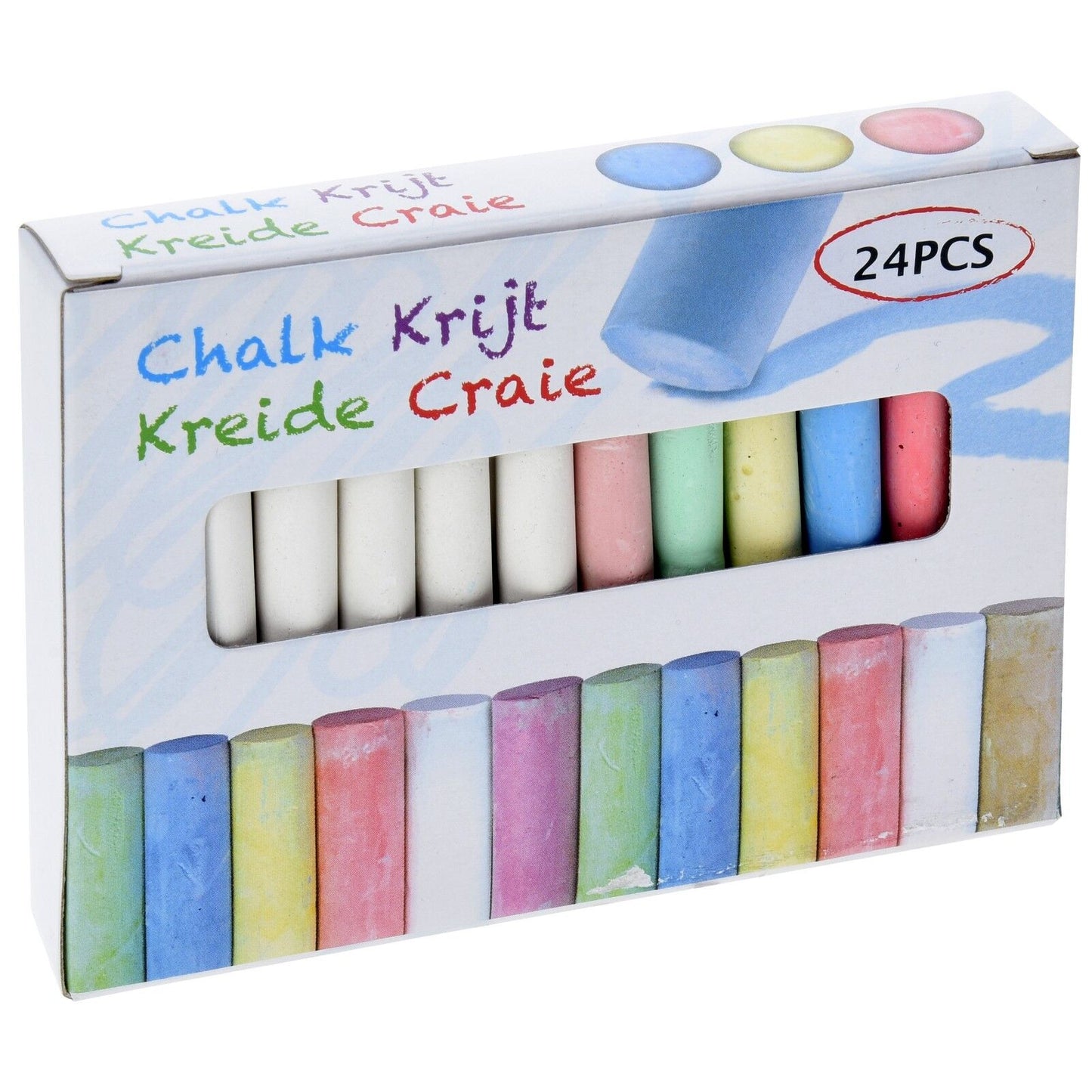 15 or 54 Piece Coloured Chalk Set Pavement Blackboard Children'S Gift Pub in Box